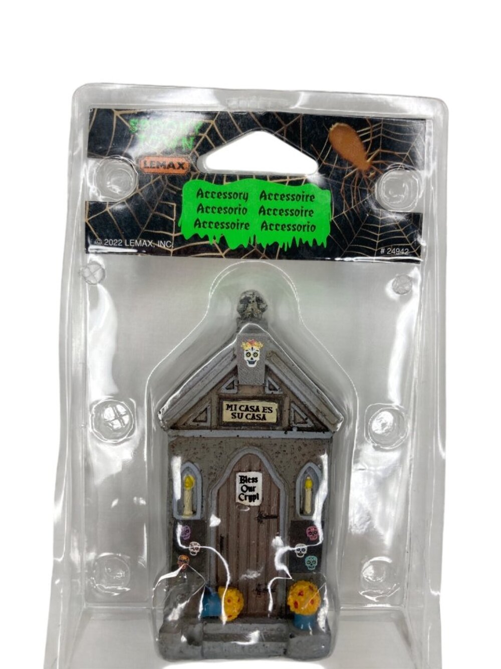 Lemax Spooky Town Bless Our Crypt Building 3 Halloween Skull Fall Holiday Decor
